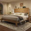 Lit plateforme en bois massif avec station de charge, pin-284720592-284720597