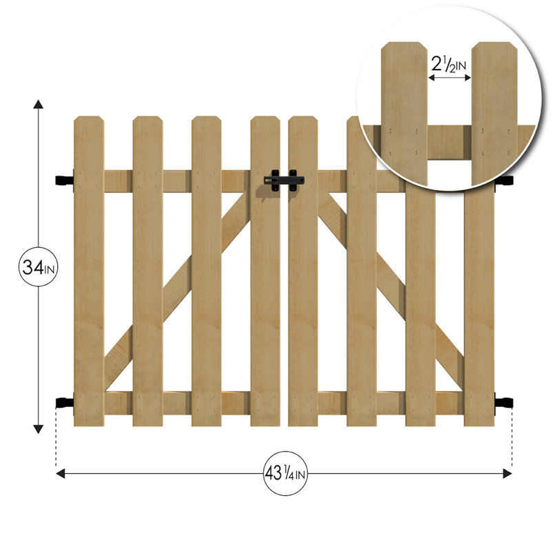 Barrière en cèdre H 34 po x l 43,25 po