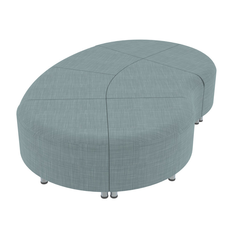 Ensemble de 7 chaises sans dossier ondulées Pro Series Connect, Bleu ciel