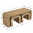 Boho Rope Coffee Table Set with Ottoman-1010270576