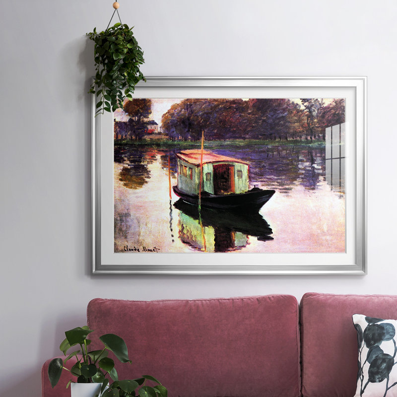 Monet, impression encadrée sur papier par Claude Monet, Argent, H 30 po x l 44 po x P 1,5 po