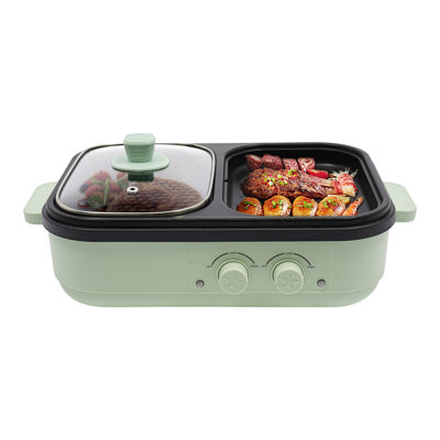 Fondue portative multi-usages avec barbecue électrique, contrôle de température double