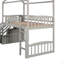 Lit mezzanine simple avec deux tiroirs et glissade, lit maison avec glissade-1481679262
