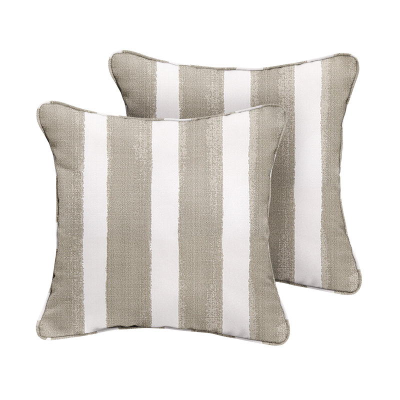Coussin extérieur à rayures, 18 po x 18 po