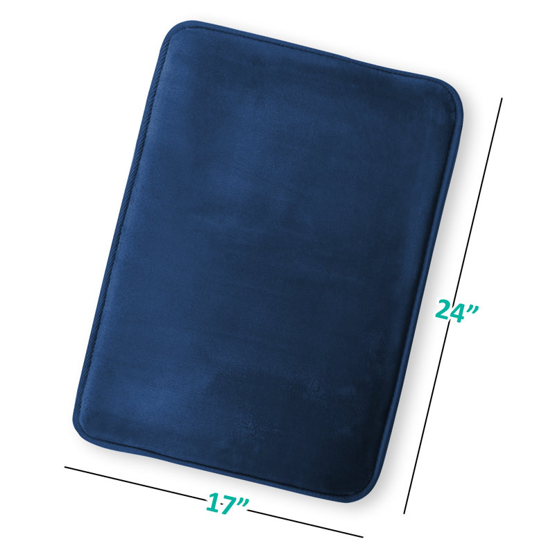 Ultra-Soft Memory Foam Bath Rug with Non-Slip PVC Backing, Royal Blue, Small: 24" L x 17" W
