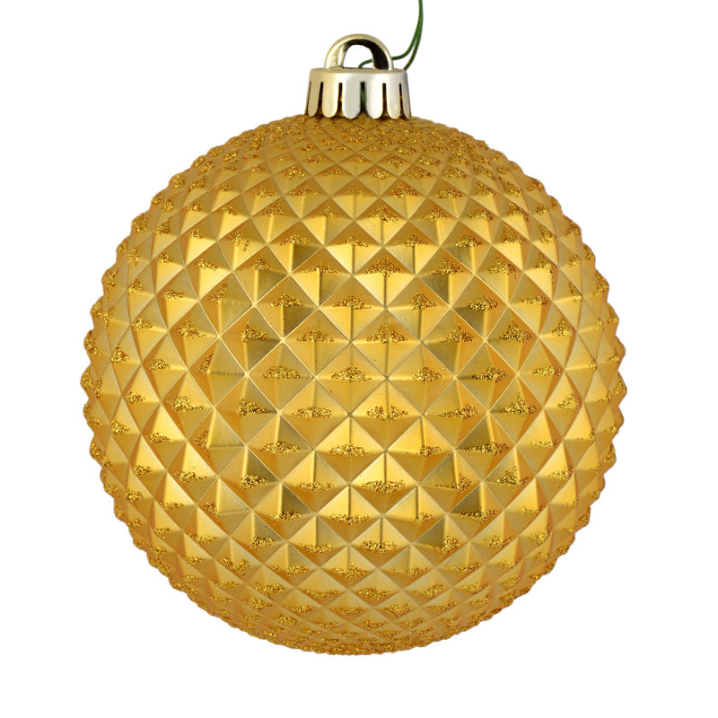 Ornement boule Durian Glitter, Miel doré