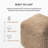 Sfera 16" Light Brown Upholstered Pouf Ottoman-404474607