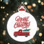 Xmas Merry Christmas Truck Wooden Bauble Plaque