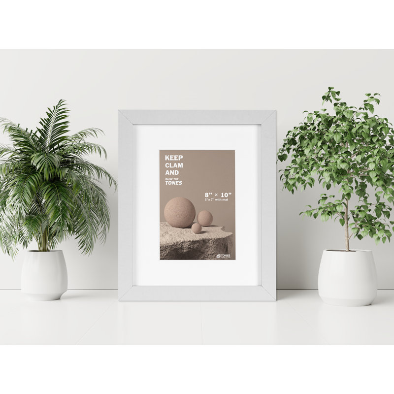 Cadre photo simple en bois doré, Blanc, 8" x 10", 2