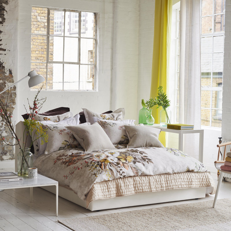 Margaretta Sepia Duvet Cover, Queen Duvet Cover