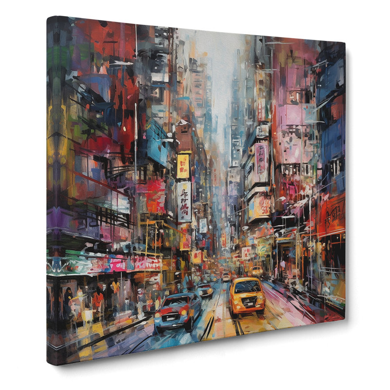 City Of Hong Kong Abstract - Wrapped Canvas - Framed Print, 35cm H x 35cm W x 3cm D