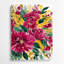 Aquarelle florale 21, art mural en métal brun-92458146