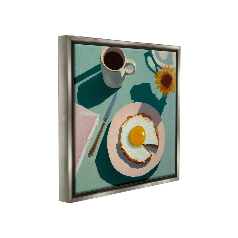 «Kitchen Brunch Meal Floater Frame» par Walker Noble sur toile, H 25 po x l 25 po, Cadre flottant gris lustré