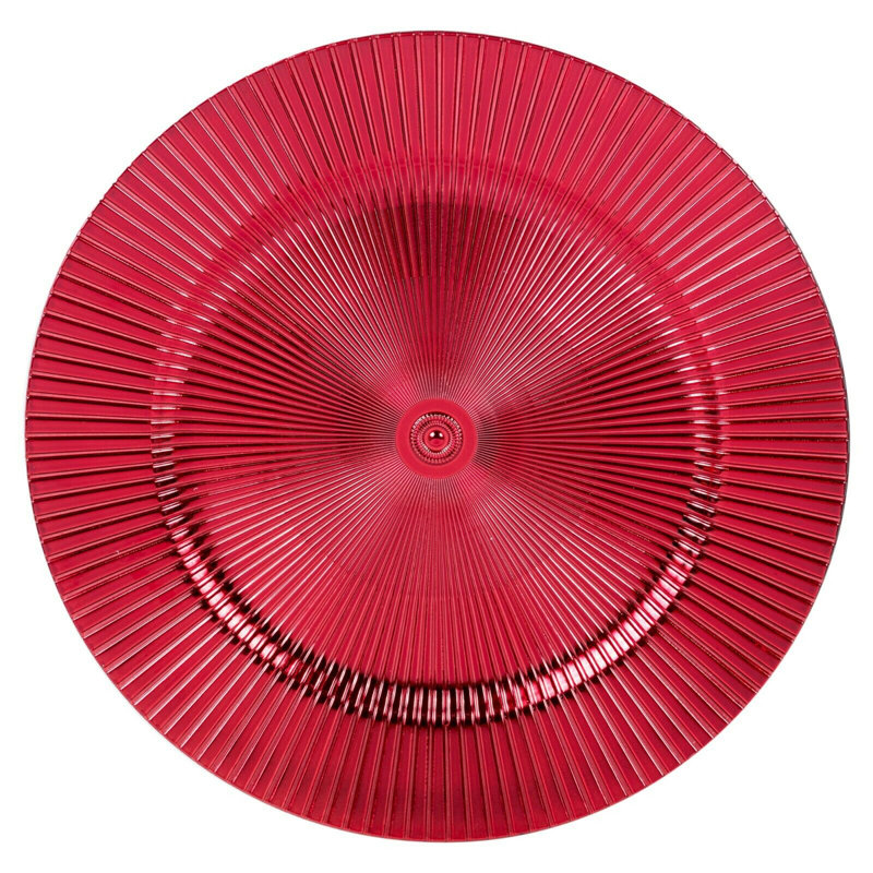 Daniella Solid Colour Charger, Red