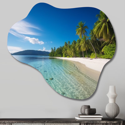 Ocean Blue Paradise - Cloud Modern Beach Metal Art, Asymmetrical Metal Wall Sculpture Print