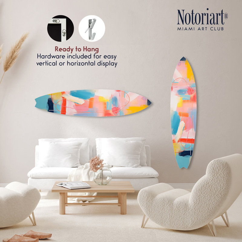 «Sweet Sorbet Surfboard», art mural côtier en acrylique par Notoriart