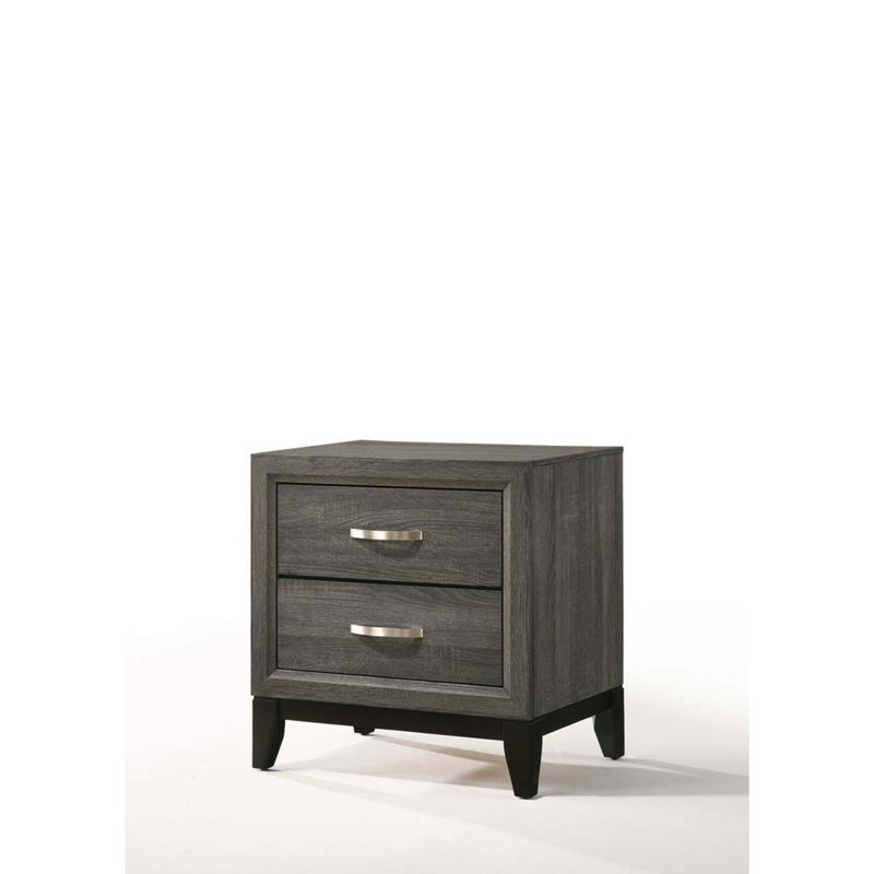 Ahmaad 2-Drawer Nightstand in Weathered Gray
