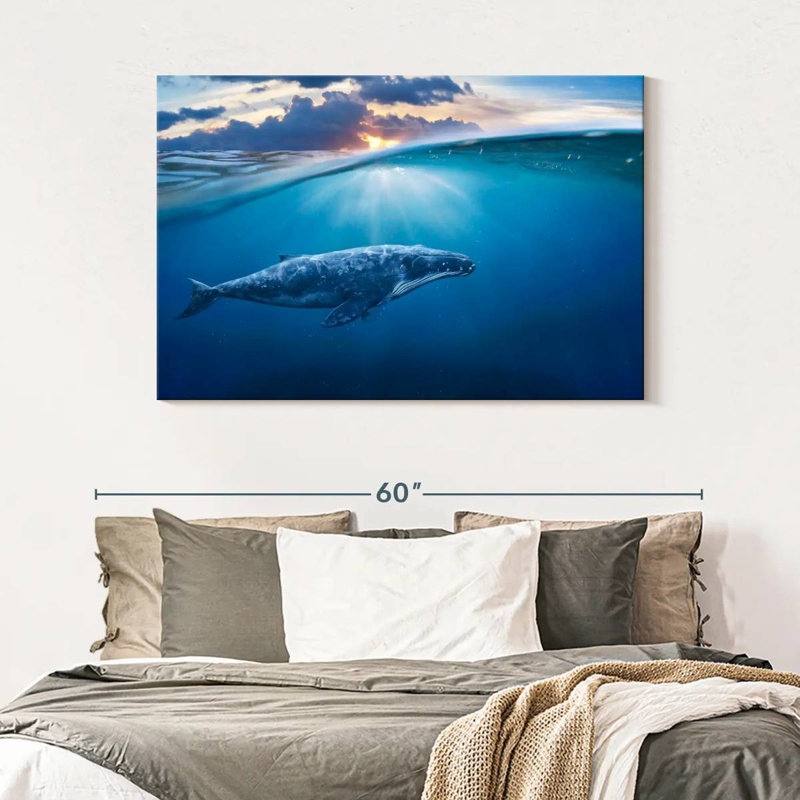 Brampt Blue Ocean Whale, 32" H x 48" W