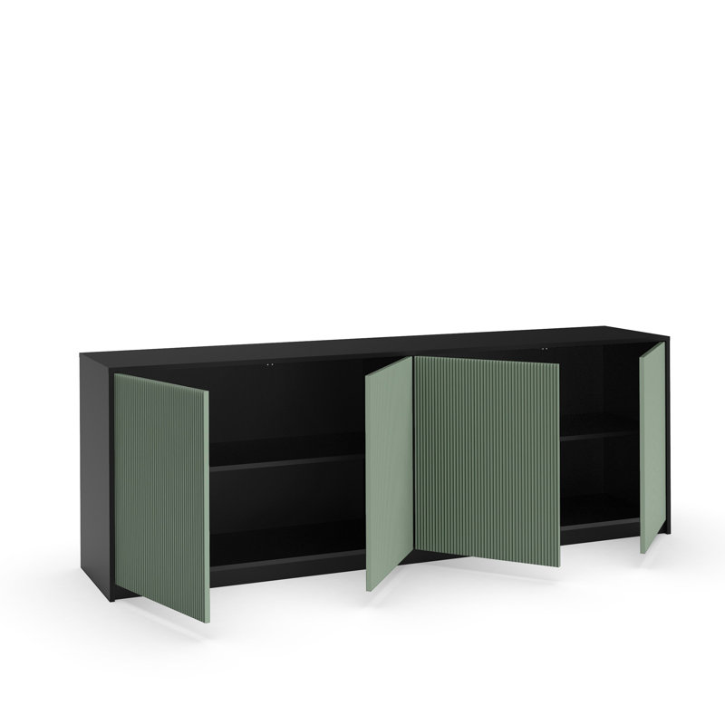 Bokamp 604.52cm Sideboard, Black/Green