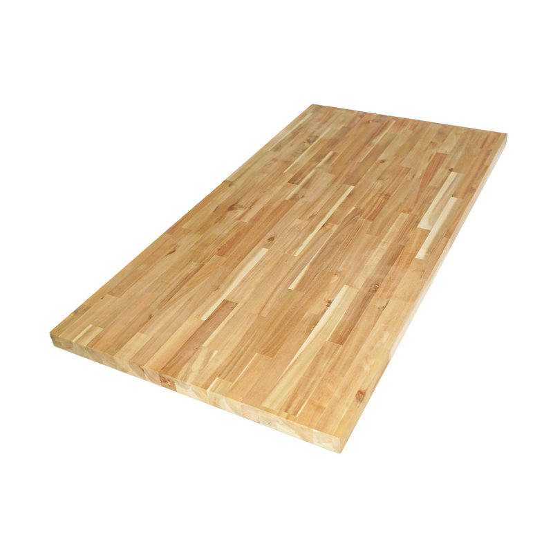 4 ft x 25 in x 1.5 in Solid Wood Butcher Block Countertop with Square Edge, Unfinished Acacia