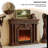 59.06"Brown Solid Wood Simulated Flame Electric Fireplace-1914363996