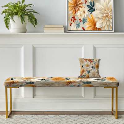 Banc rembourré or