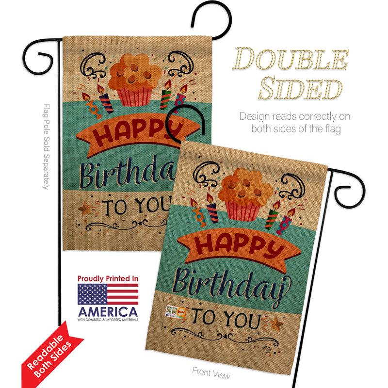 Ensemble de drapeaux en polyester 19 x 13 po Birthday to You