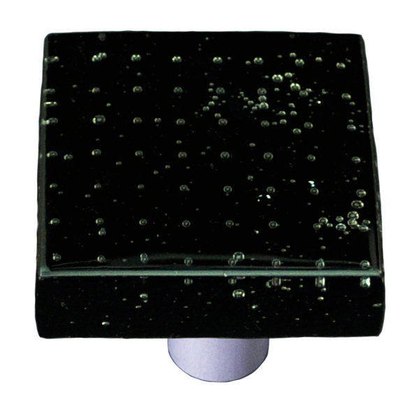 Poignée carrée 1,5 po Bubbles, Aluminium, Noir
