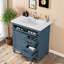 Meuble-lavabo et lavabo moderne 30 pouces, bois massif et bois aggloméré, gris-bleu