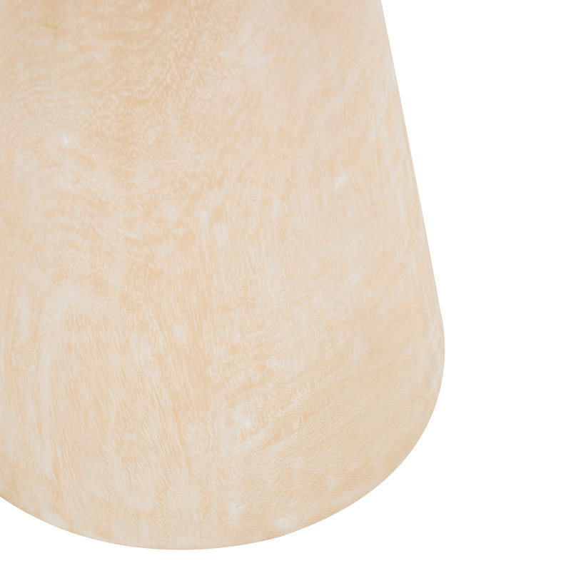 Table d'appoint d'appoint en teck avec plateau en marbre beige