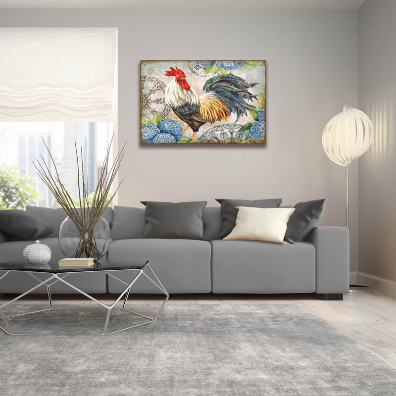  «Ironwork Rooster D» par Jean Plout, art mural en verre acrylique, H 24 po x l 36 po x P 0,2 po