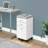 Grey Cement Laminate Contemporary Rolling File Cabinet With Storage Drawers & Printer Stand-544357258