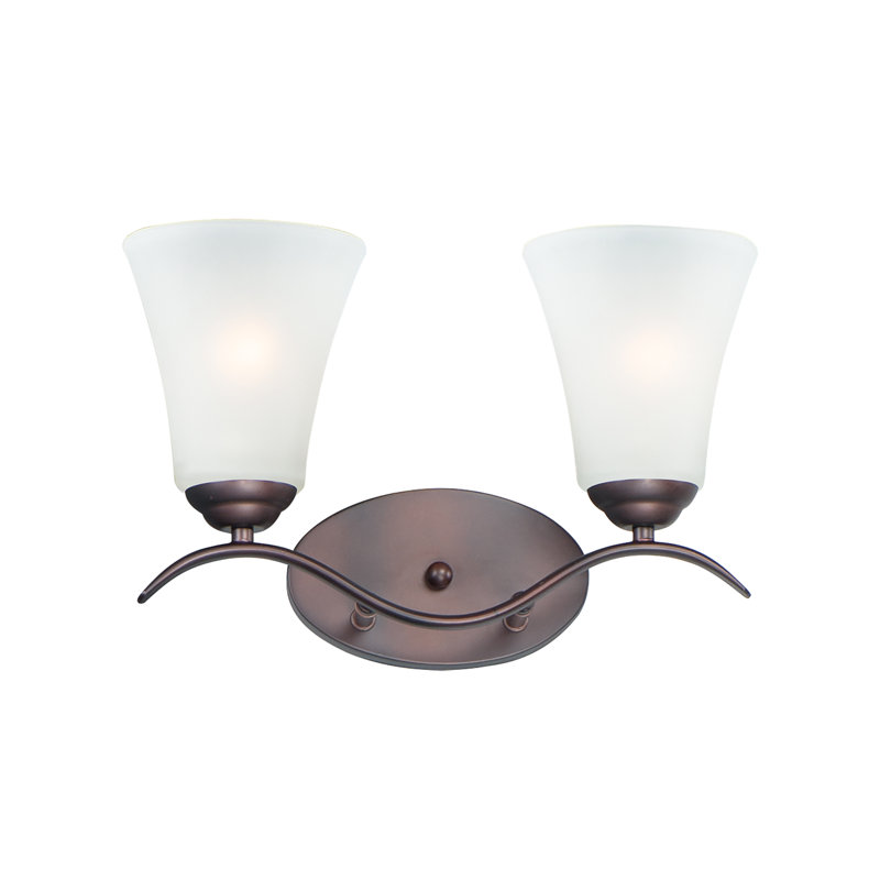 Éclairage pour salle de bain 2 lumières en chrome poli à intensité variable Lavalley, Bronze huilé