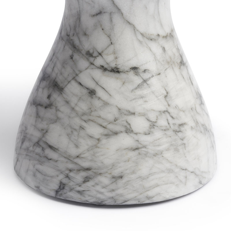Monia Side Table, Faux White Marble