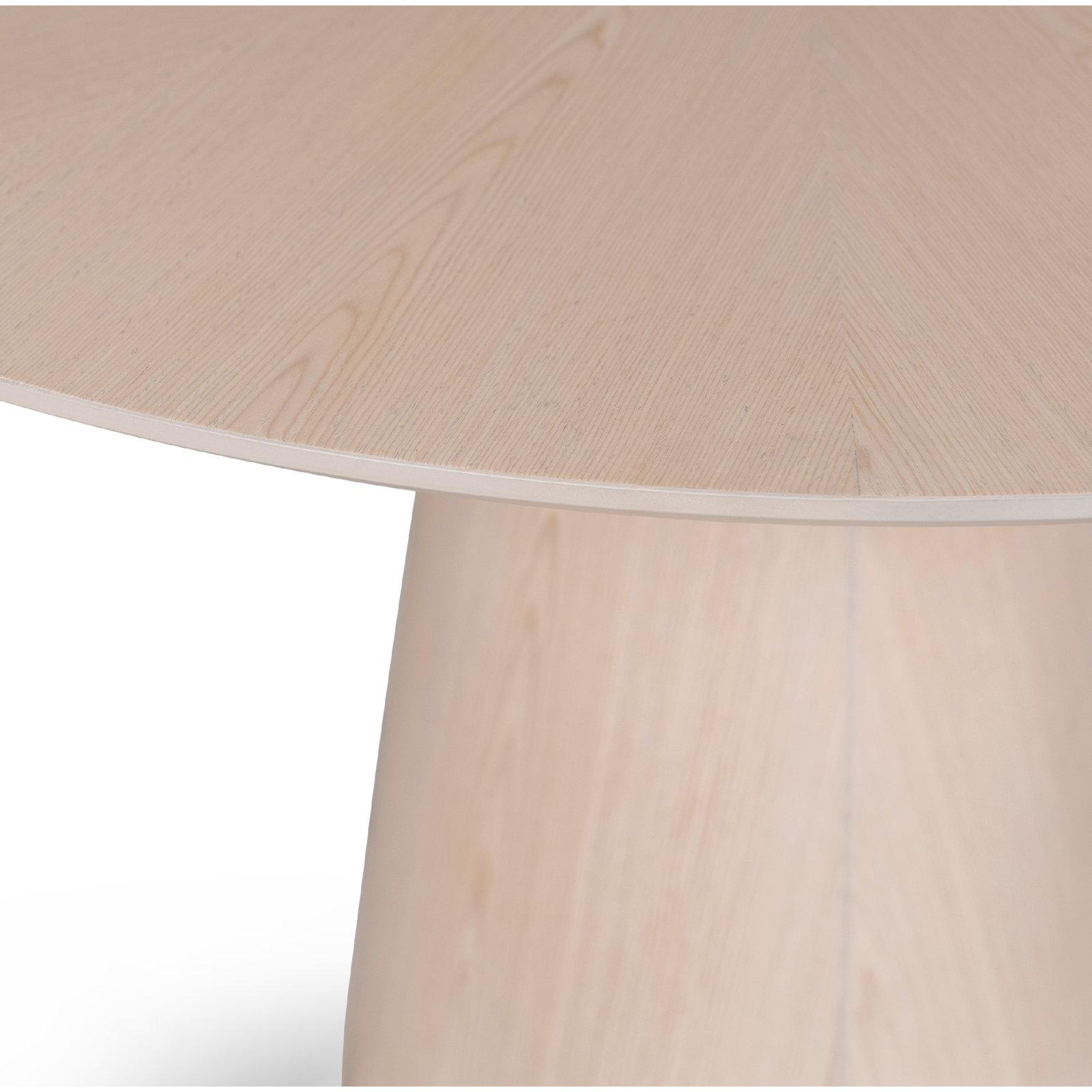 Modern Brazilian Burdon Wooden Top Round Dining Table, Nevoa