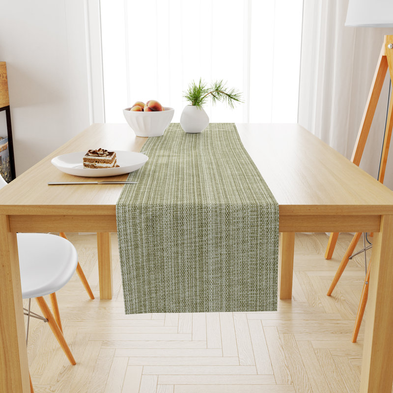 Aaronjacob Cotton Rectangle Table Runnner, Green