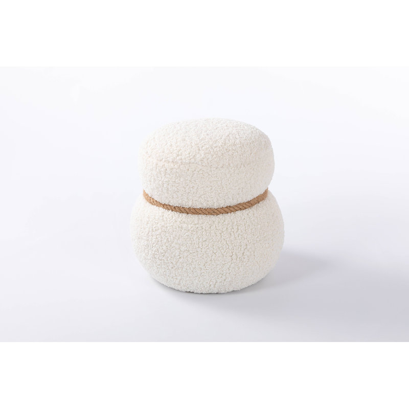Repose-pieds rond en tissu d'ameublement