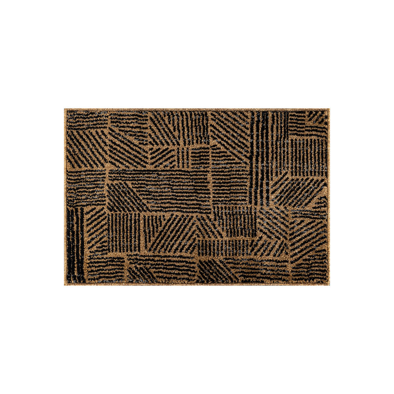 Rambo Geometric Black/Ivory Area Rug, Rectangle 2' x 3', Jute
