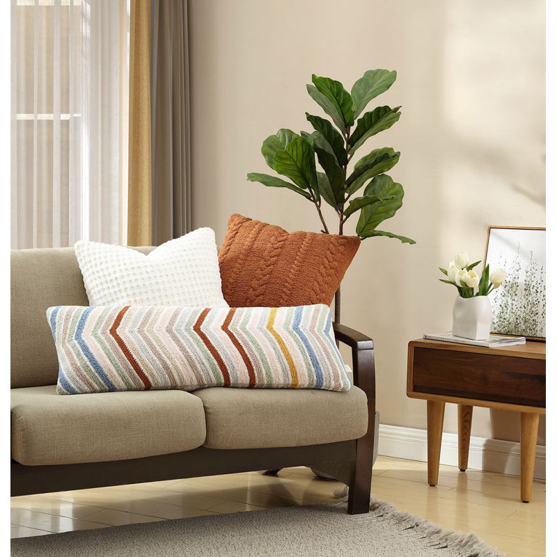 Braided Square Pillow Cover & Insert, Navy