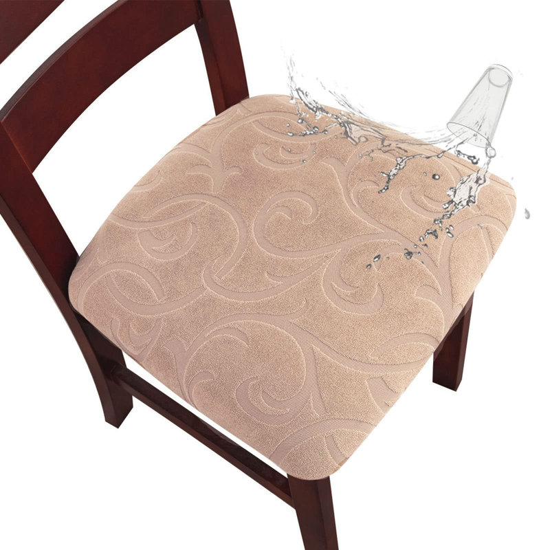 Housse de siège imperméable pour housses de chaise de salle à manger Housse de siège extensible pour housses de protection de chaise de salle à manger pour cuisine, hôtel (6, motif floral - kaki)