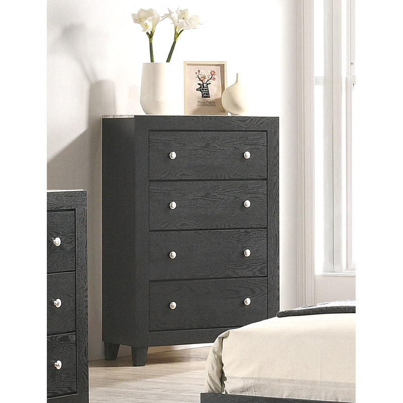 Commode haute 4 tiroirs en faux marbre