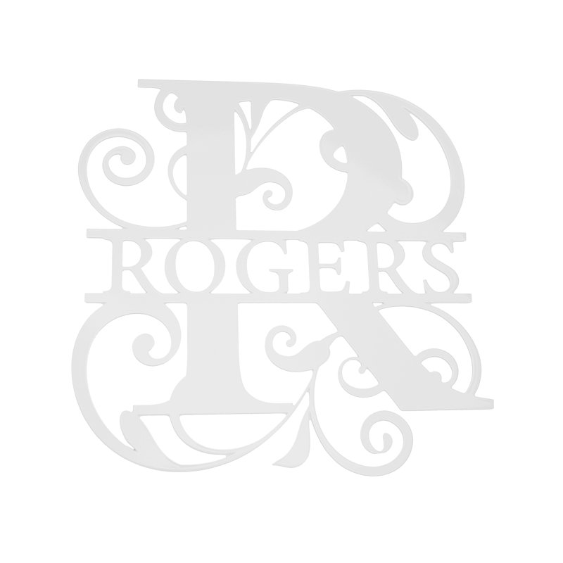 Décoration murale argène, H 8 po x l 8 po x P 0,06 po, Blanc, Lettre R