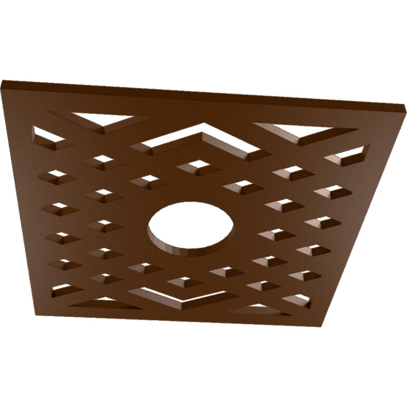 Médaillon de plafond à chevron en PVC de qualité architecturale Chevron, H 36 po x l 36 po x P 1 po, Cuivre