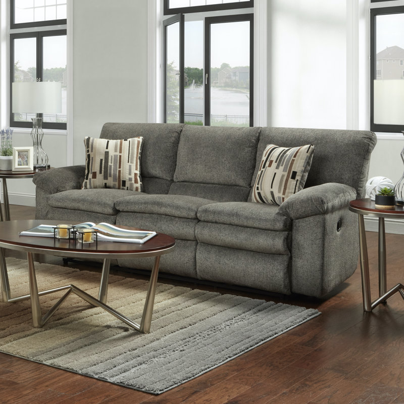 Annine 85'' Upholstered Reclining Sofa, Manual