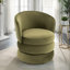Upholstered Swivel Barrel Chair-622239476