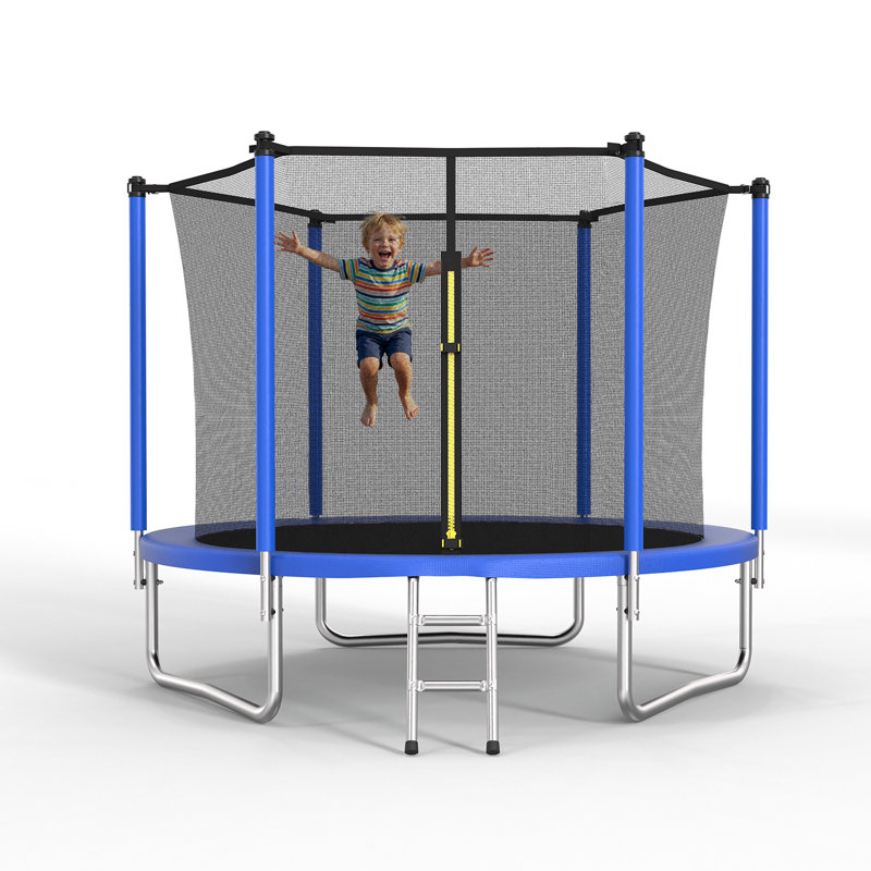 Trampoline certifié ASTM avec filet de sécurité, échelle en acier galvanisé, trampoline de jardin robuste pour enfants adultes