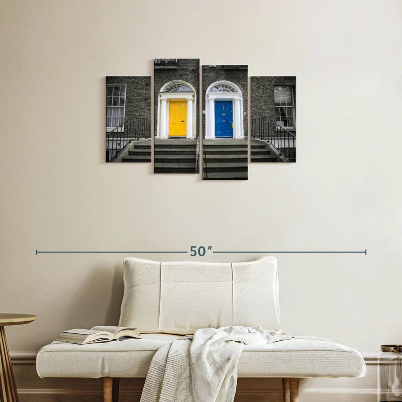 Lilie Yellow and Blue Doors, 22'' H x 36'' W