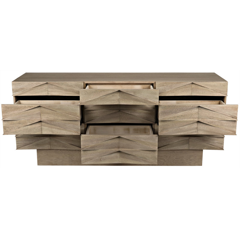 Drake 75'' W Solid Wood Sideboard, Washed Walnut