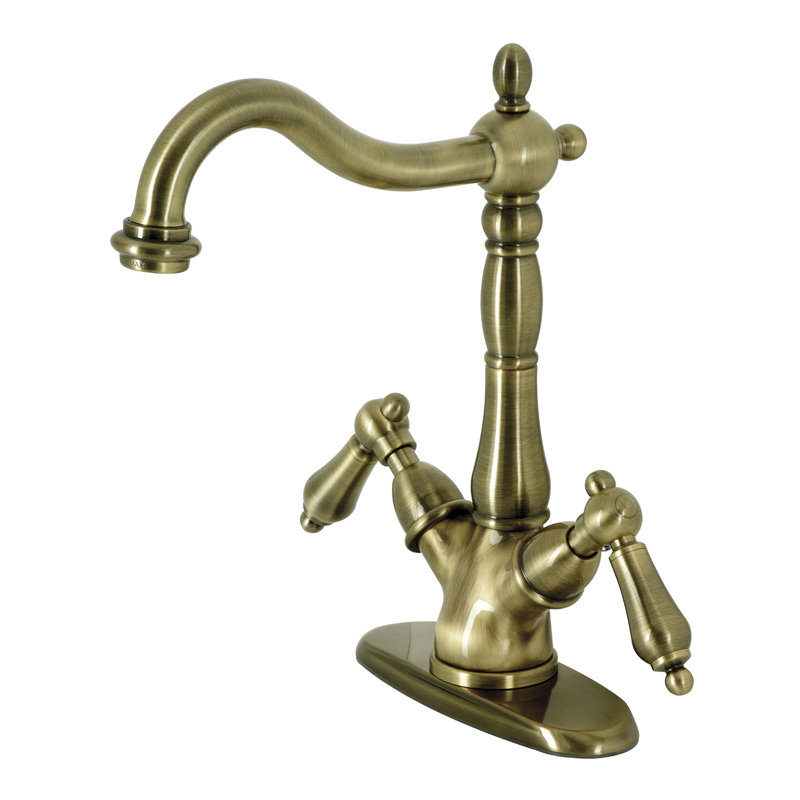Robinet pour vasque à fixation sur comptoir à deux ou trois trous Kingston Brass Heritage, Laiton rétro