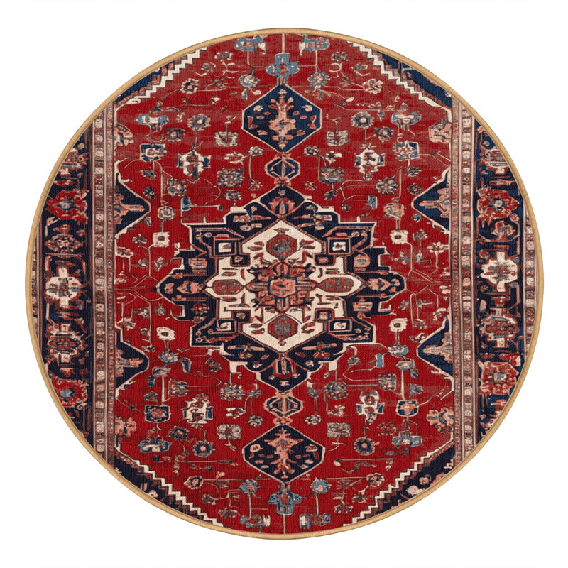 Tapis brun lavable à la machine, Rond 6 pi